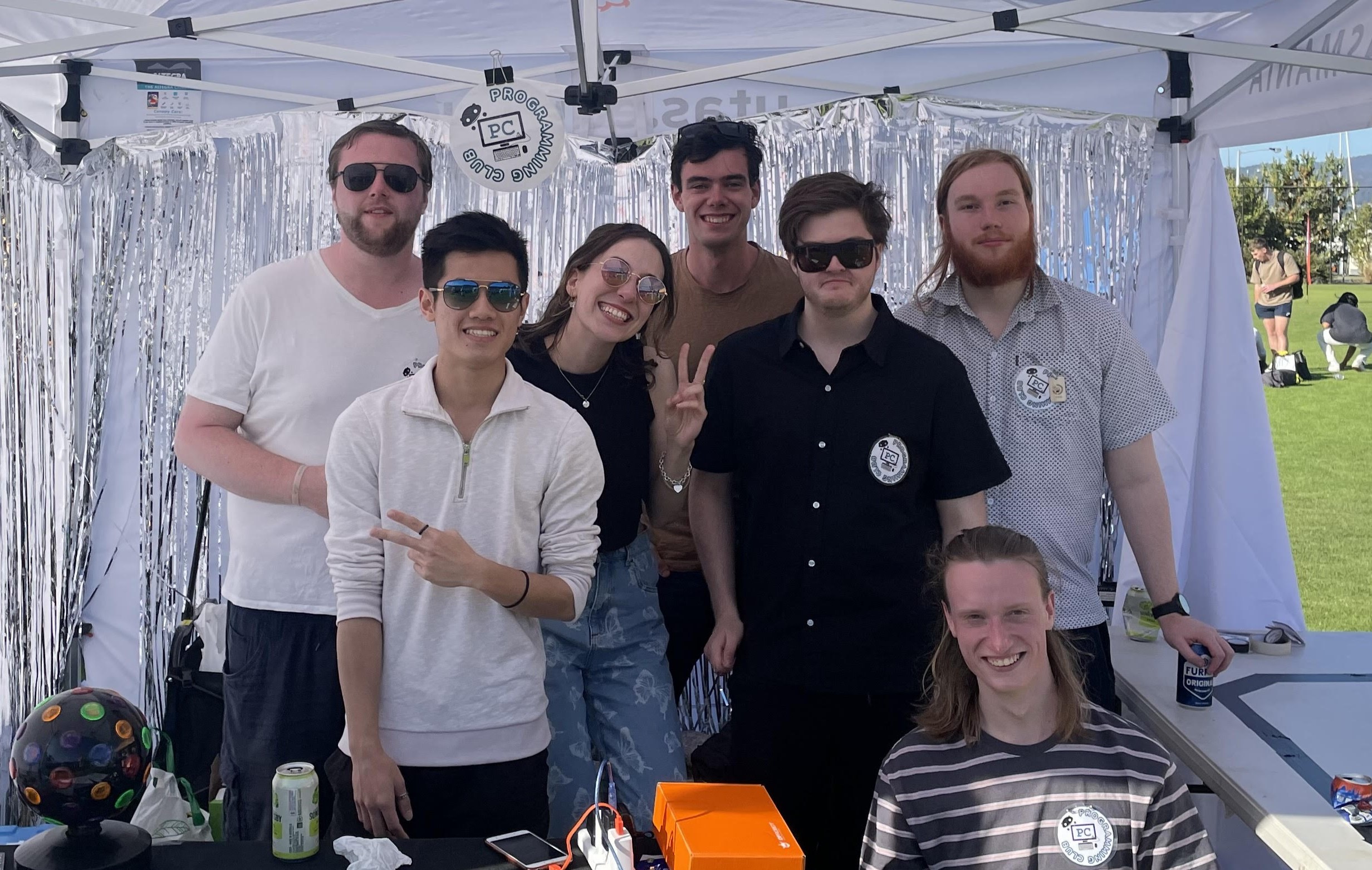 The committee and some members at 2023 Clubs and Societies Day, Hobart