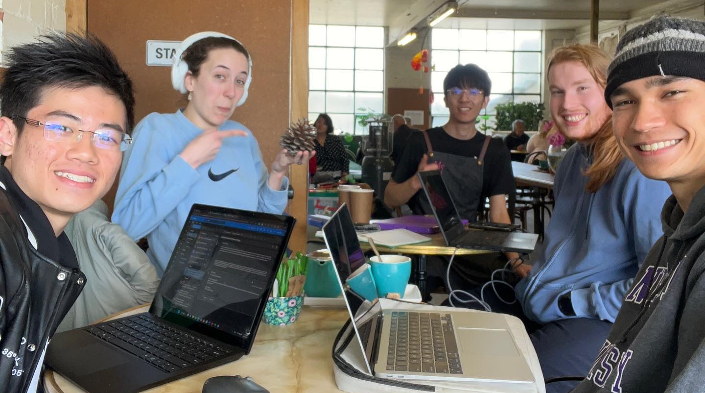 Club members during a weekly Summer coding session at Little Miss Espresso